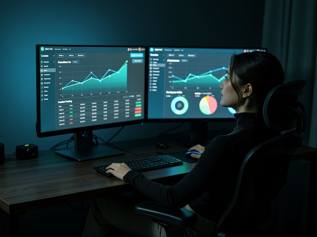 Dashboard de rendimiento SEO con métricas de contenido